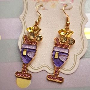 Purple wine earrings